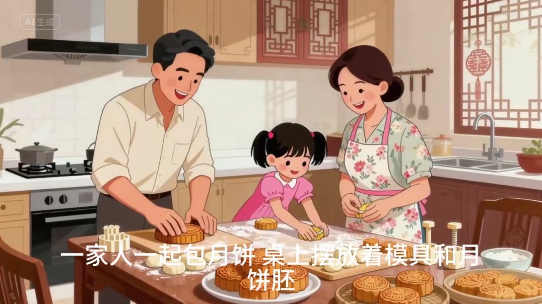 赏月. 月饼.团圆